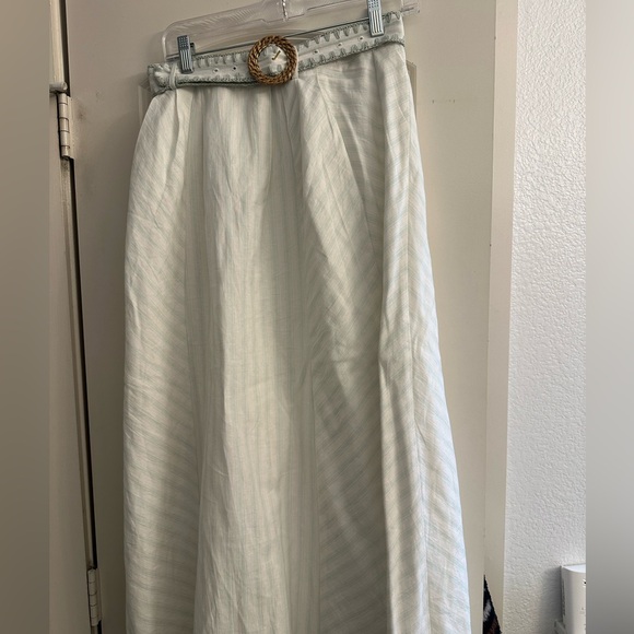 Anna Cate Mimi Striped Belted Maxi Skirt in Mint/Aqua M - Picture 2 of 5